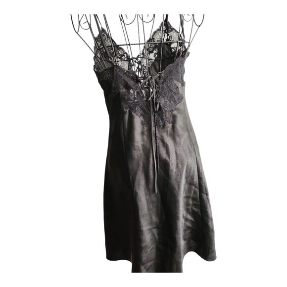 Vintage Fredrick's of Hollywood Black Negligee Nightgown Lace trimmed Size Large - Picture 8 of 11